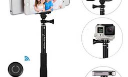 Selfie Stick, GRANDO Clip 2 en 1 Monopod Extendible con mando a distancia y trípode para Tablet, Apple, Android y Cámaras Negro